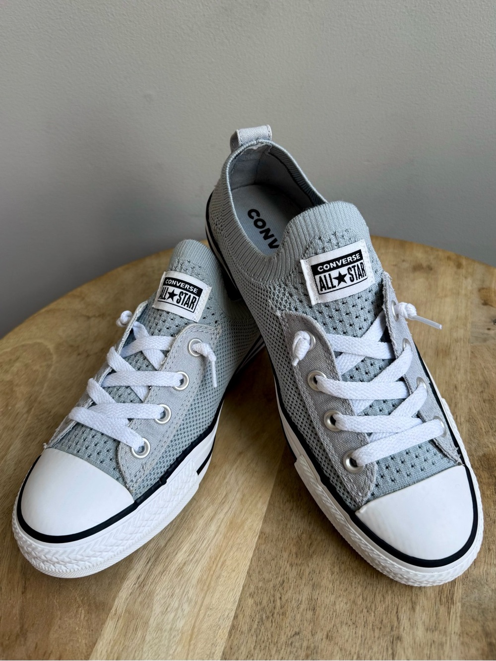 Converse Shoreline Knit Stretch Slip On Sneakers Cloudy Daze Gray size 8